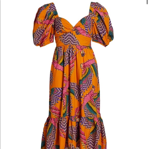 Farm Rio Macaw Puff-Sleeve Midi Dress - Picture 6 of 15